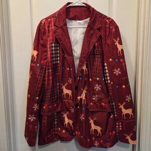 "The Rudolph" Men's Christmas Reindeer Blazer - L